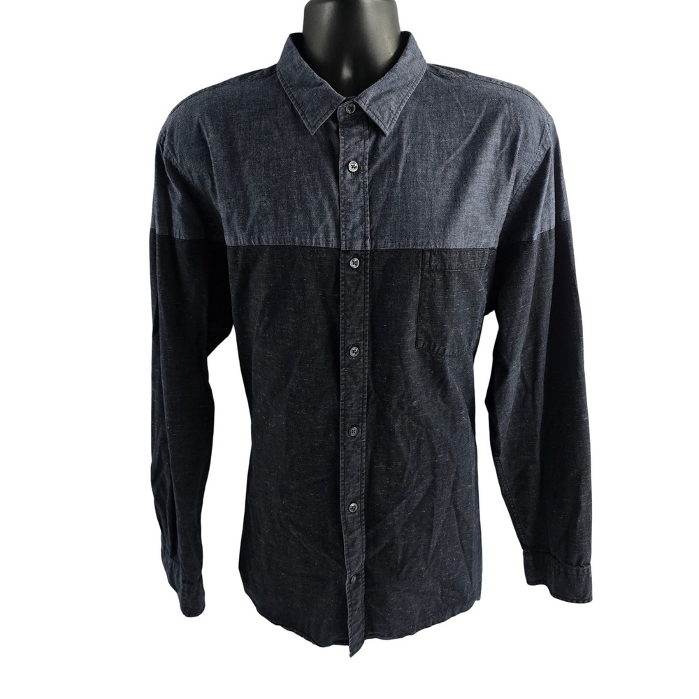 Vince Mens XXL Long Sleeve Button Down Shirt‎ Color Block Casual Top